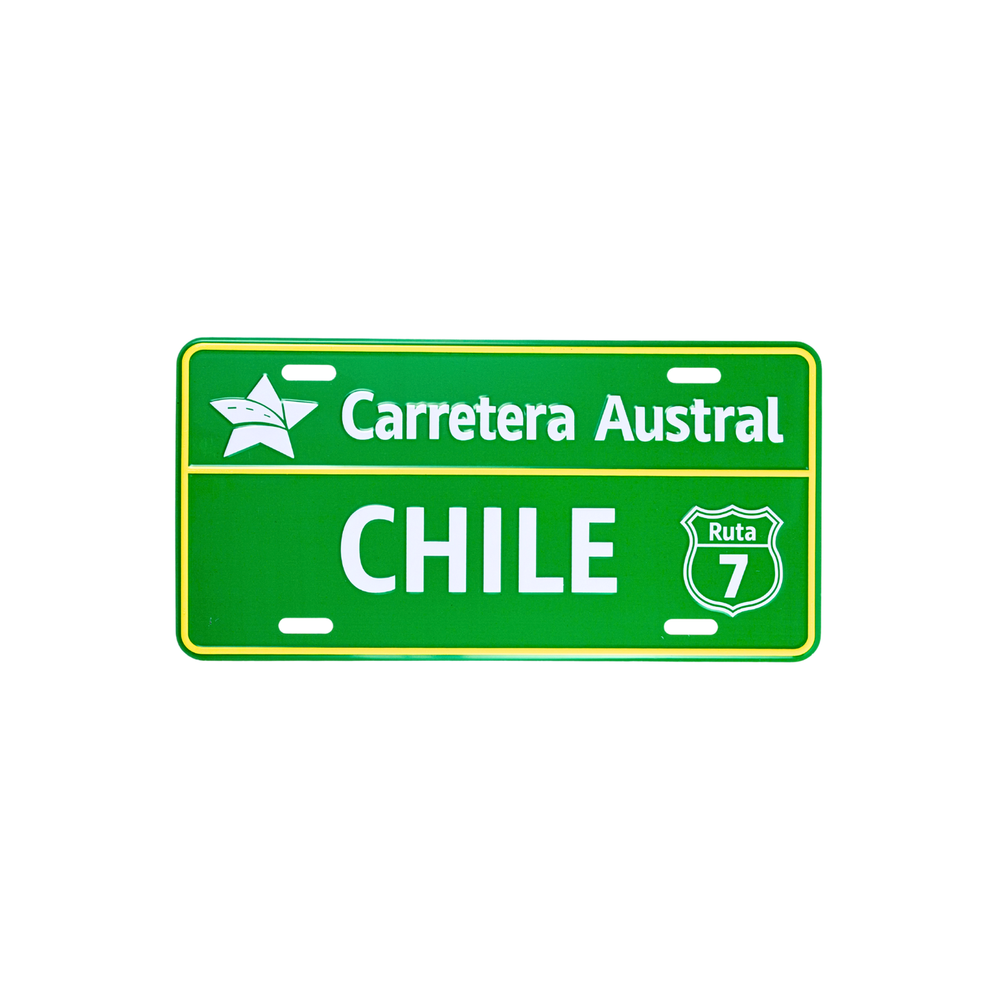 Pack 12 Cartel Metálico Chile Ruta 7