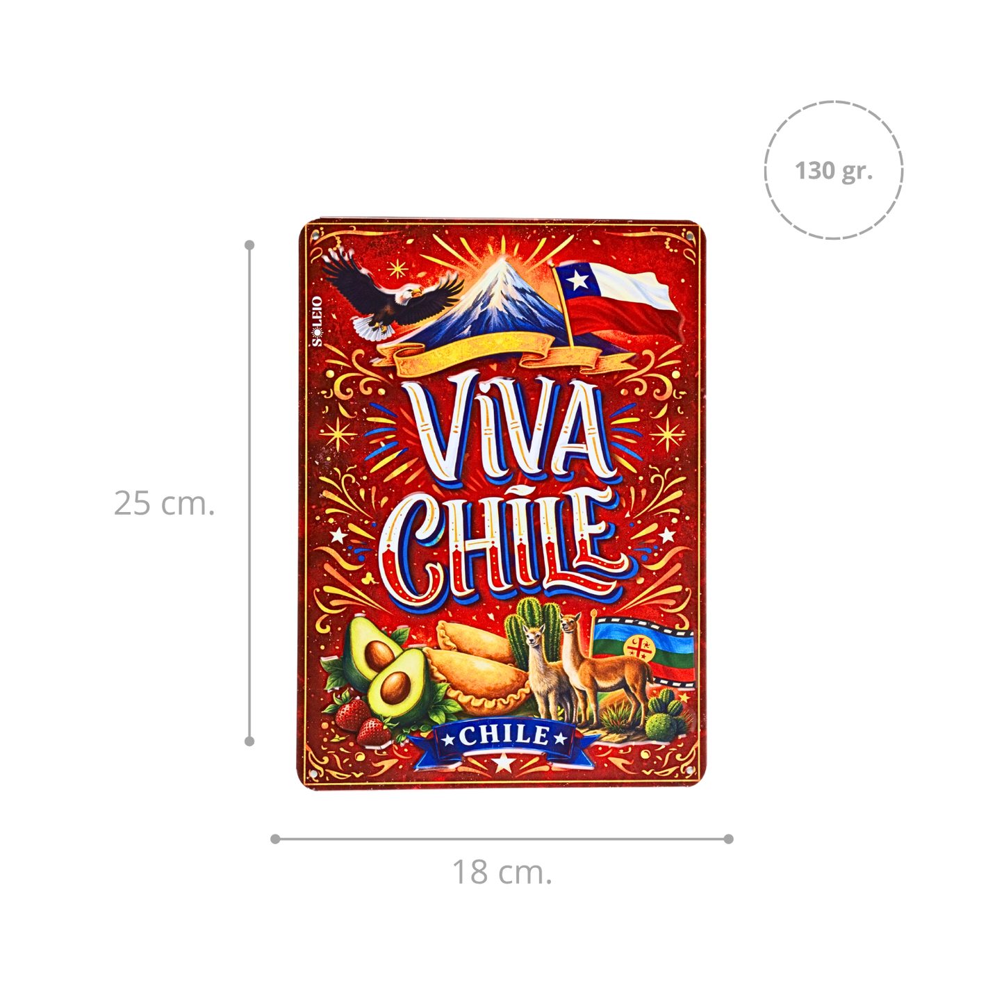 Pack 12 Cartel Metálico Viva Chile