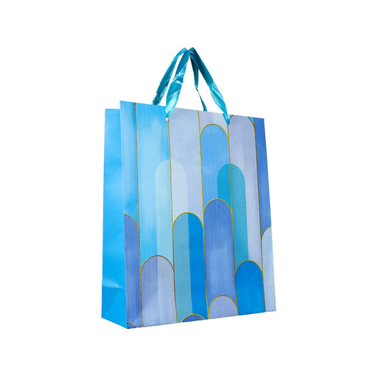 Bolsas De Regalo Diseños Con Brillos 32 X 26 X 10 - Celeste