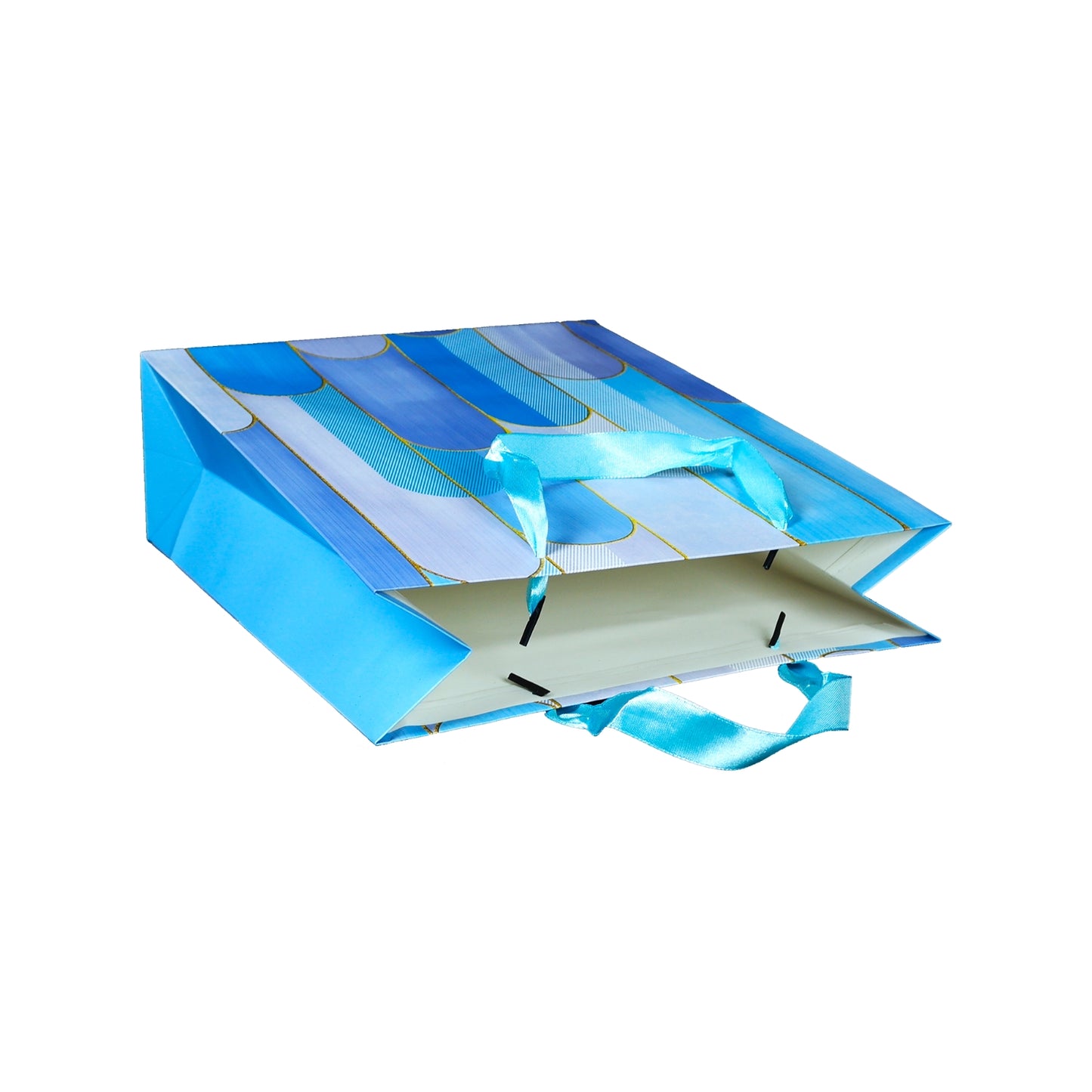 Bolsas De Regalo Diseños Con Brillos 32 X 26 X 10 - Celeste