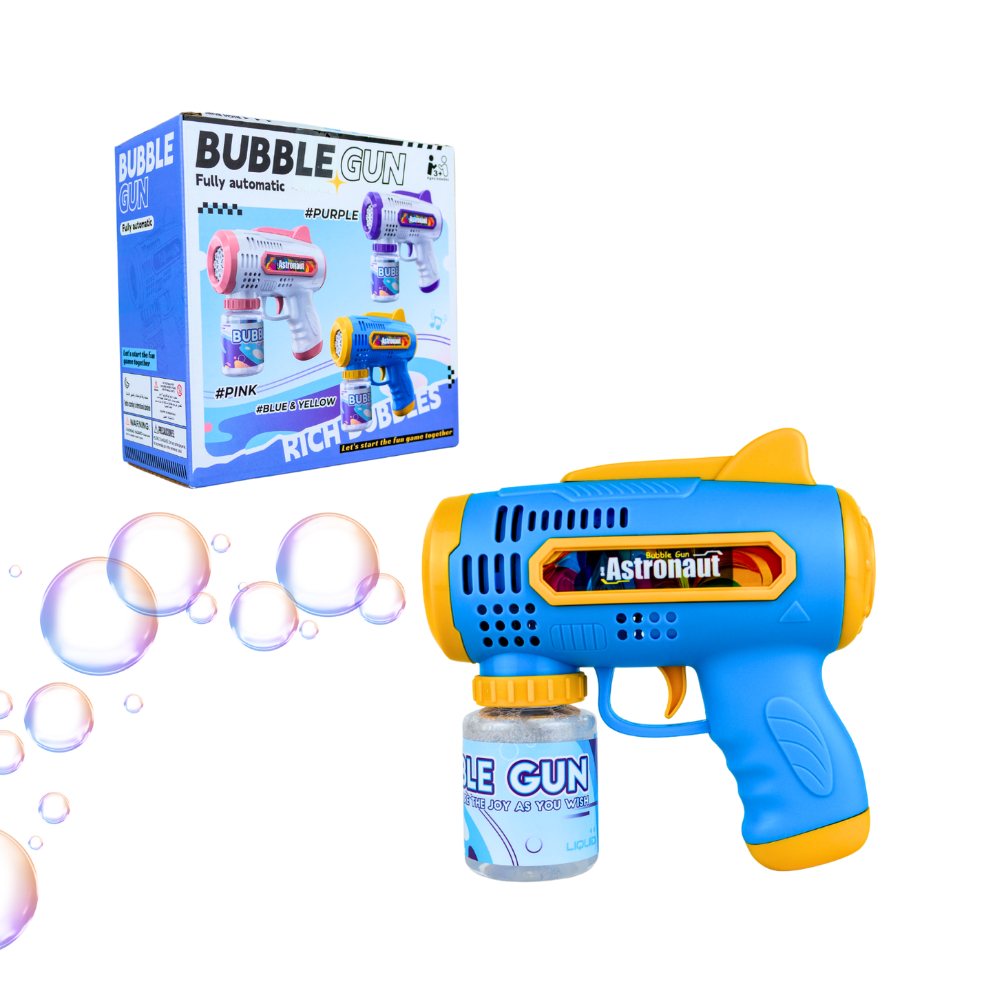 Lanzador de Burbujas Eléctrico con Luces LED Celeste