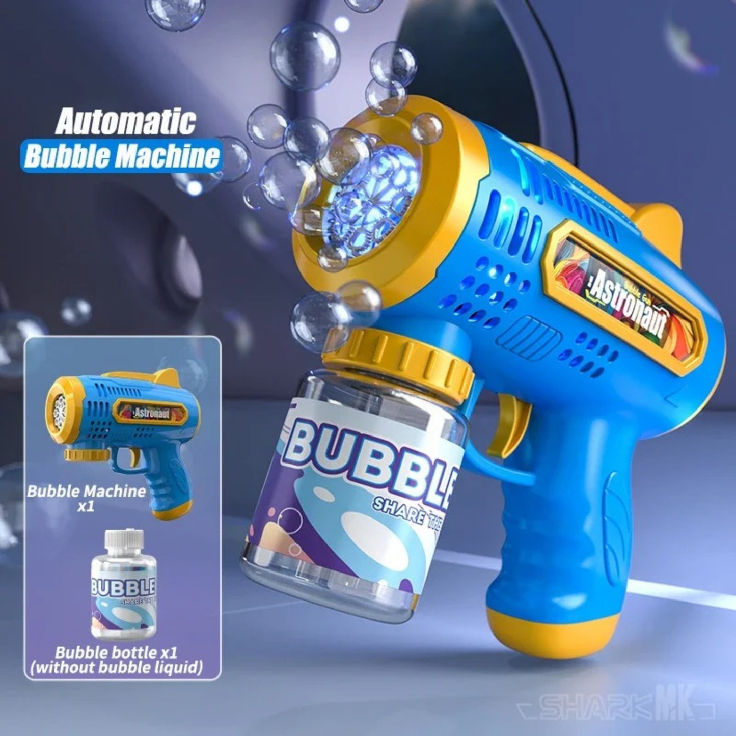 Lanzador de Burbujas Eléctrico con Luces LED Celeste