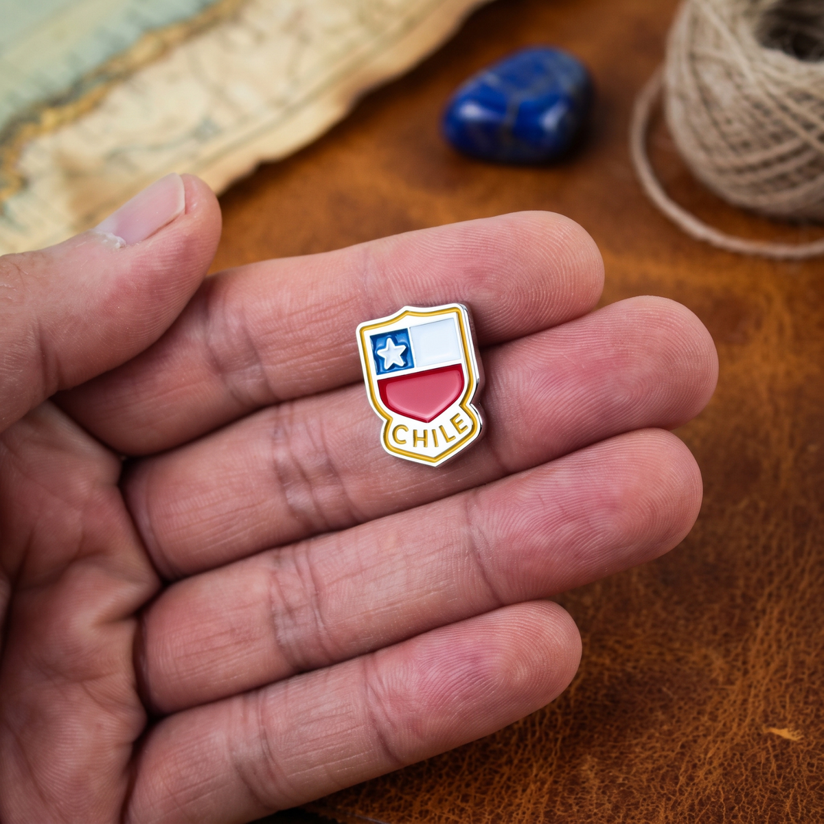 Pack 12 Pines Metal Souvenir Chile Logo