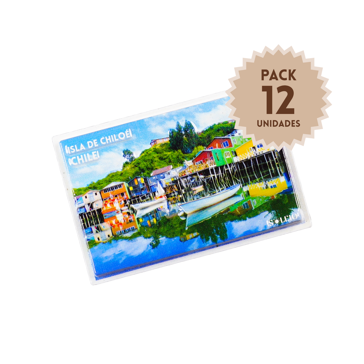 Pack 12 Imanes Resina 3D Chile Isla de Chiloé