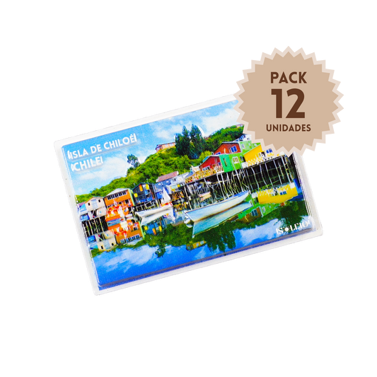 Pack 12 Imanes Resina 3D Chile Isla de Chiloé