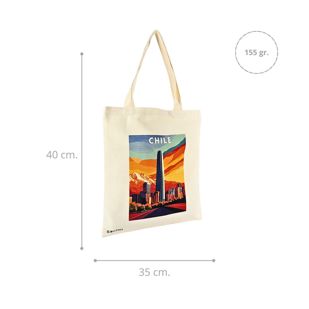 Pack 12 Tote Bag Lona Chile Costanera Travel Poster