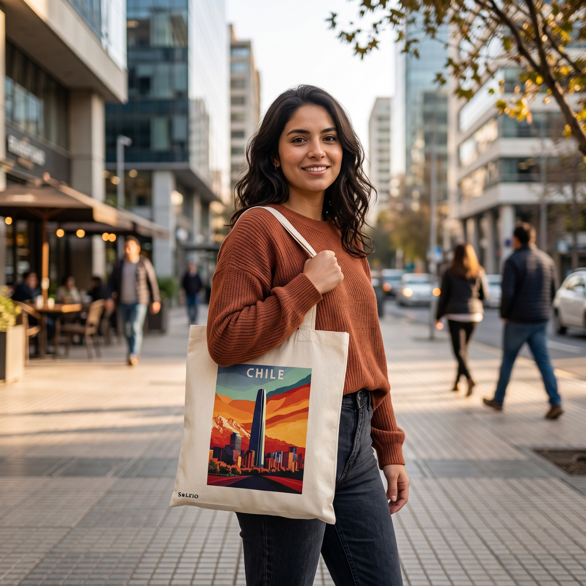 Pack 12 Tote Bag Lona Chile Costanera Travel Poster