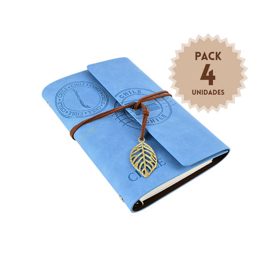 Pack 4 Block de Notas A5 Chile Postal Azul