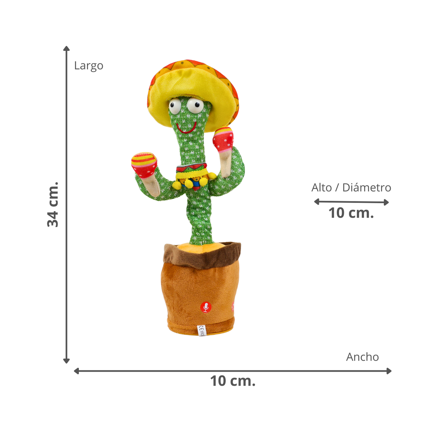 Cactus Bailarín Imita Voz Musical Juguete Felpa Mexicano