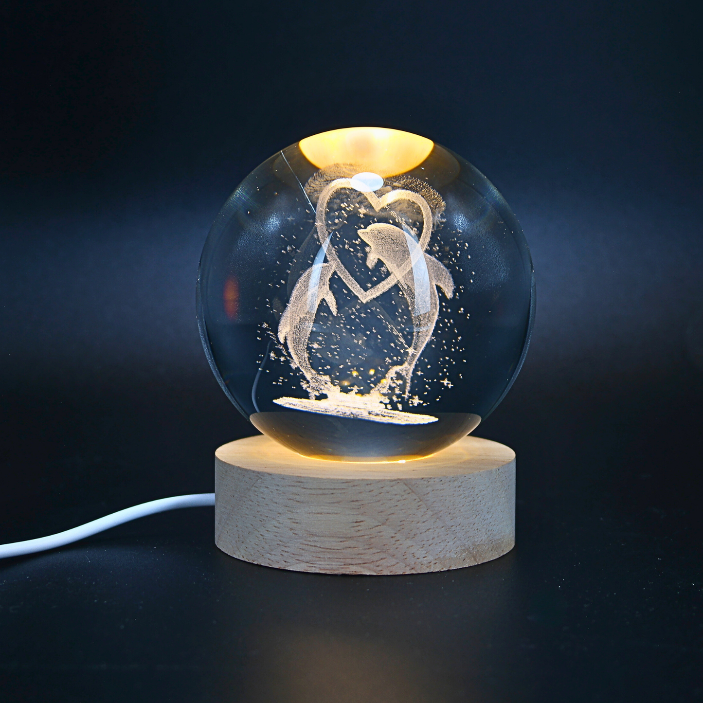 Lampara Bola De Cristal LED Delfin