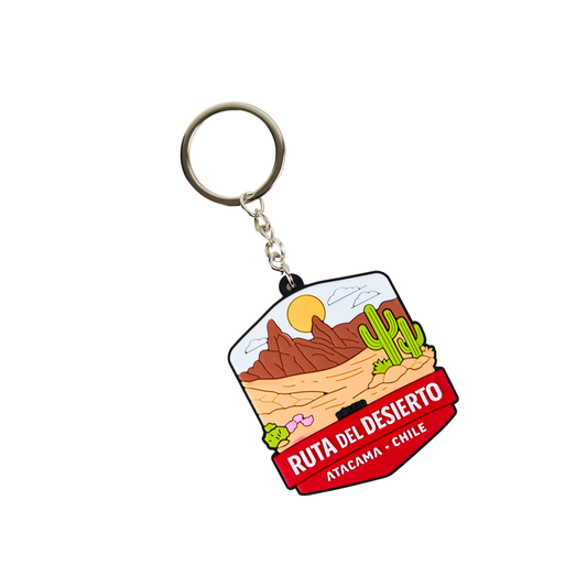 Llavero Souvenir de Chile en Goma Patch Travel Ruta del Desierto