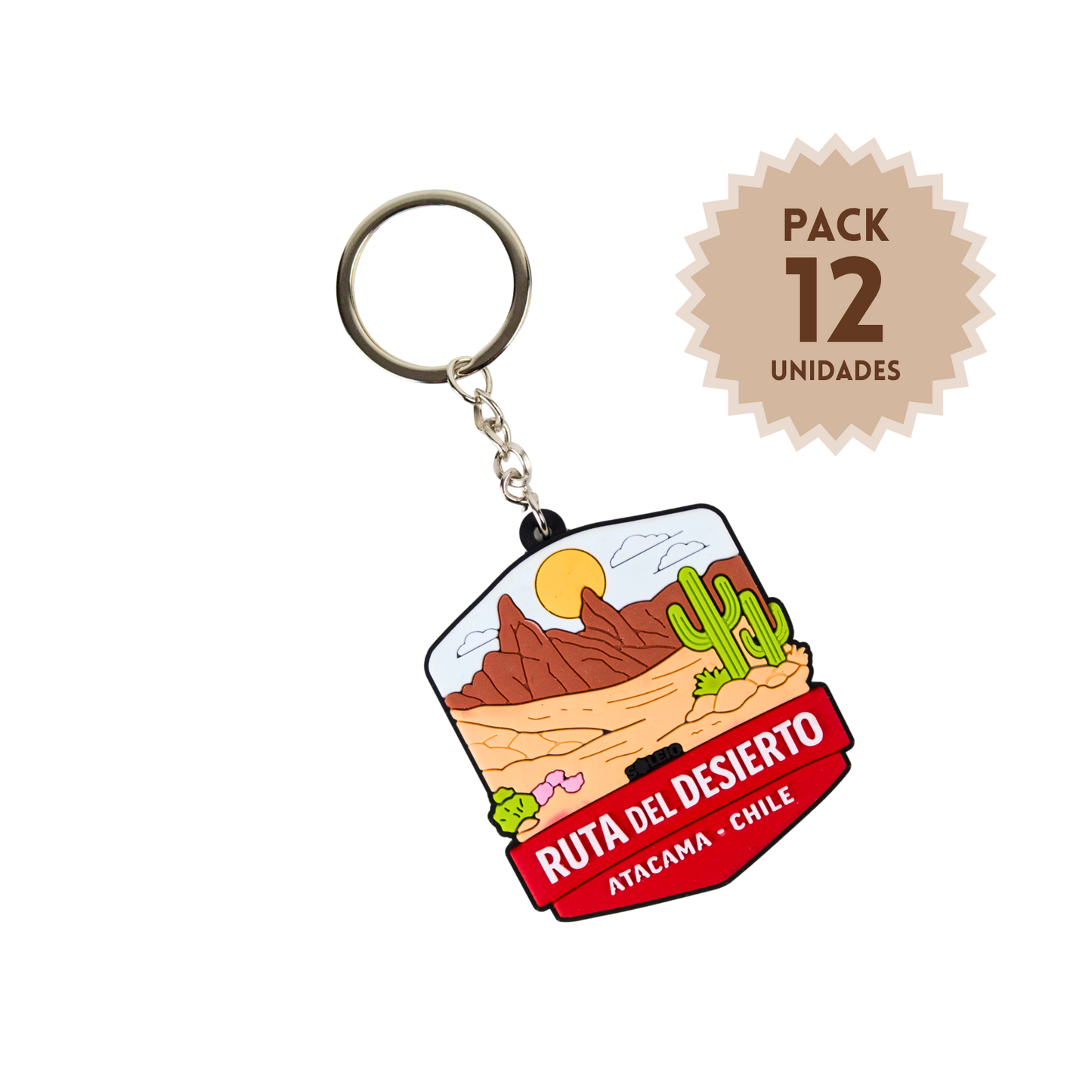 Pack 12 Llaveros De Goma Patch Travel Ruta del Desierto