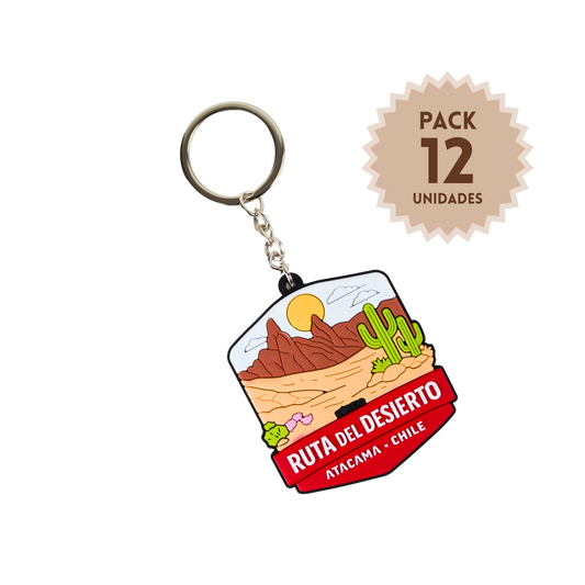Pack 12 Llaveros De Goma Patch Travel Ruta del Desierto