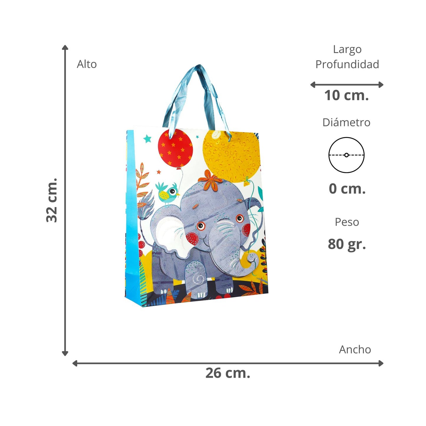 Bolsas De Regalo 32 X 26 X 10 Elefante