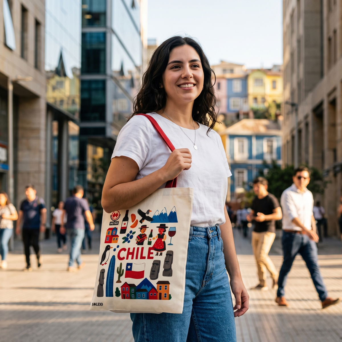 Pack 12 Tote Bag Lona Chile Emblemas De Chile