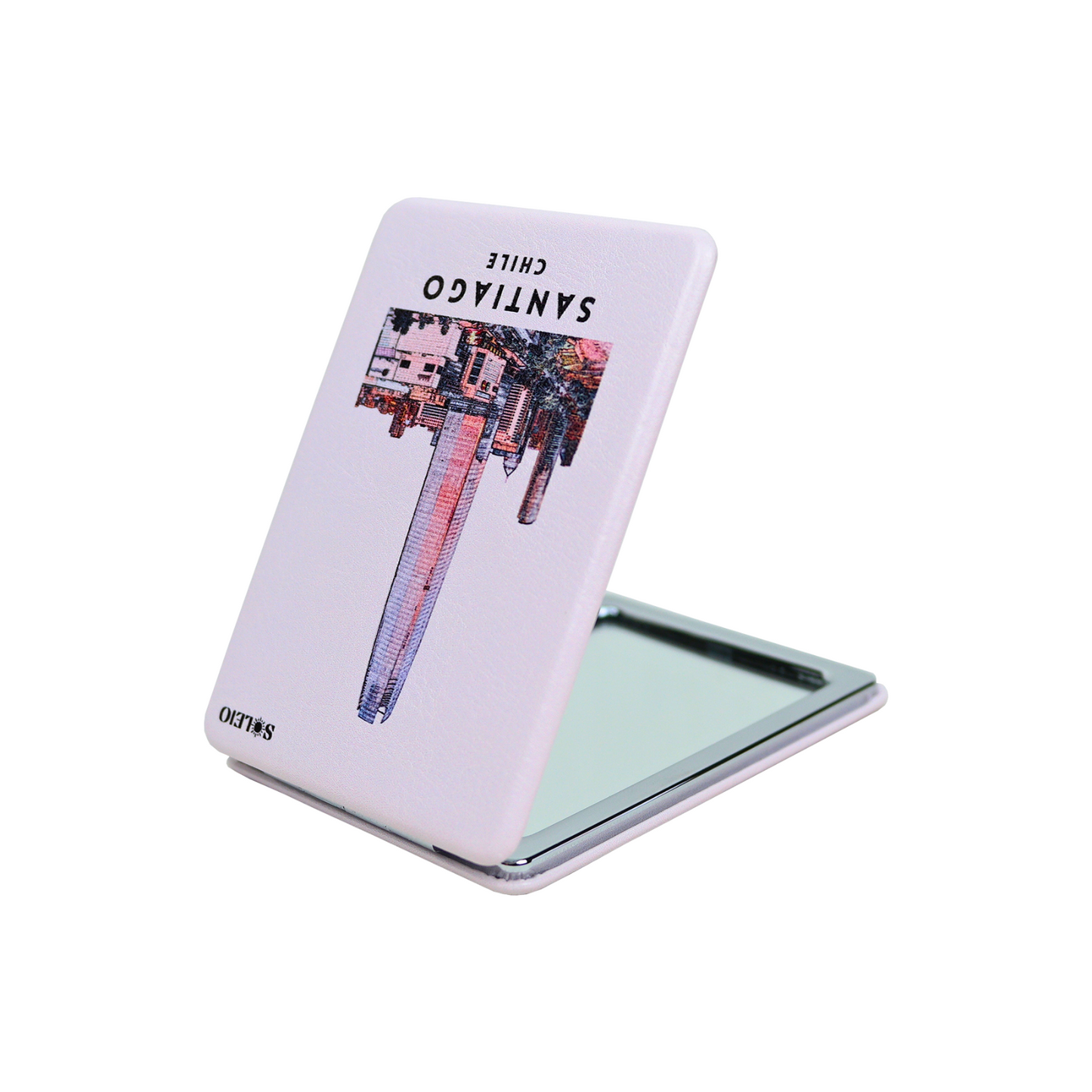 Espejo De Cartera Plegable Souvenir De Chile Santiago