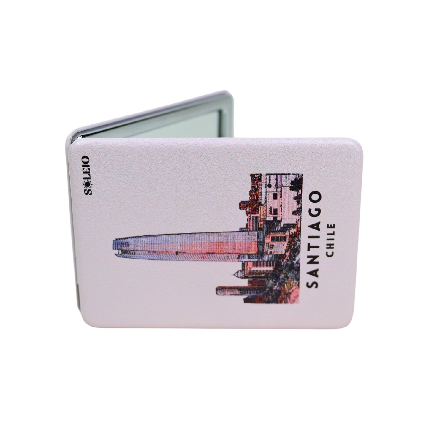 Espejo De Cartera Plegable Souvenir De Chile Santiago