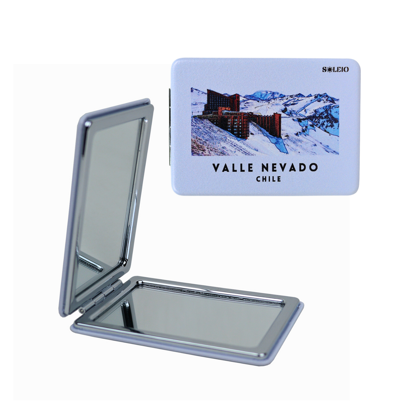 Espejo De Cartera Plegable Souvenir De Chile Valle Nevado
