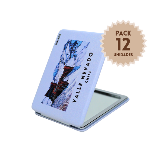 Pack 12 Espejo Maquillaje Souvenir Valle Nevado