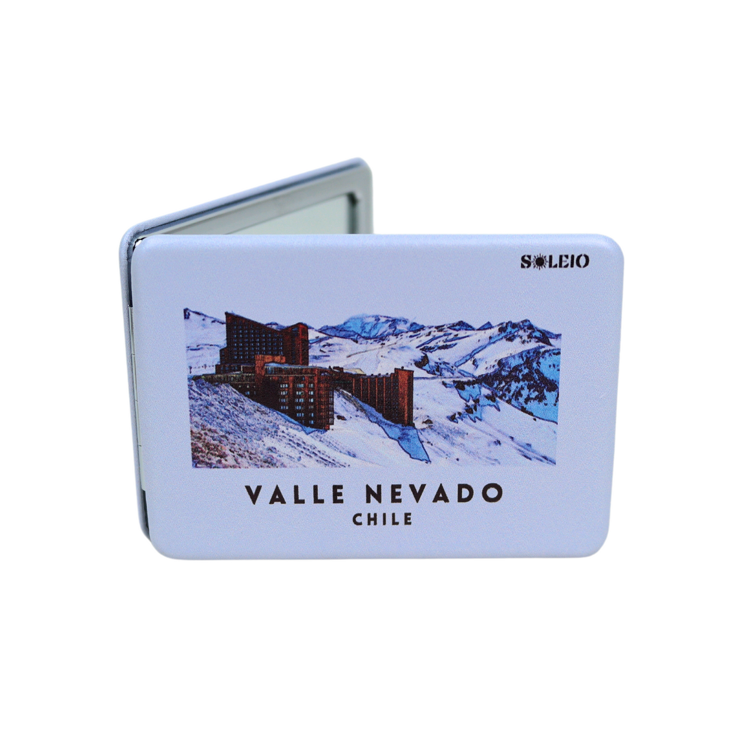 Espejo De Cartera Plegable Souvenir De Chile Valle Nevado