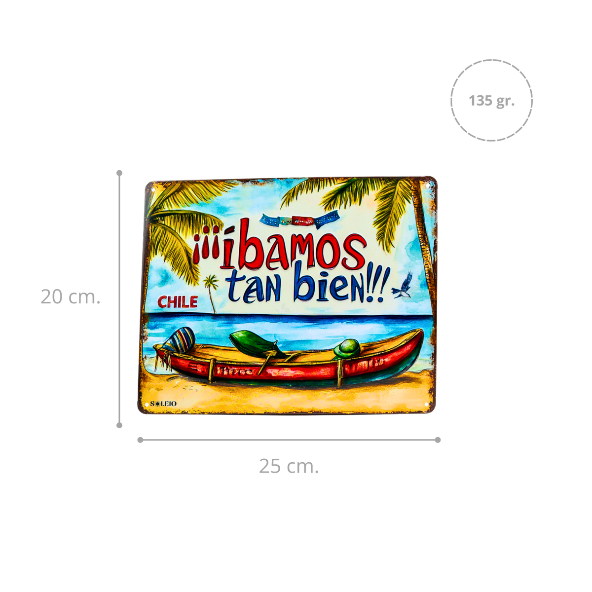 Pack 12 Cartel Metálico Chile "Ibamos Tan Bien"