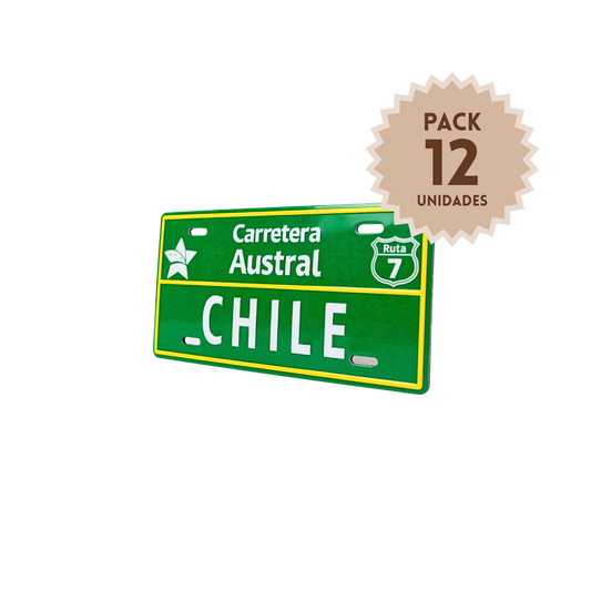 Pack 12 Imanes Diseño Patente Carretera Austral Ruta 7