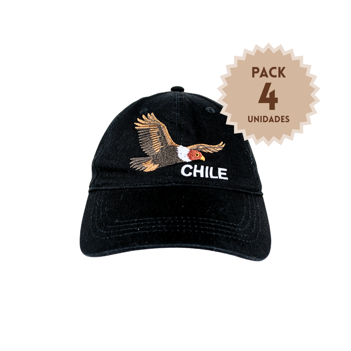 Pack 4 Jockey Chile Bordado Azul Cóndor