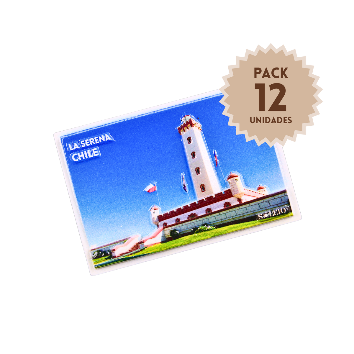 Pack 12 Imanes Resina 3D Chile La Serena