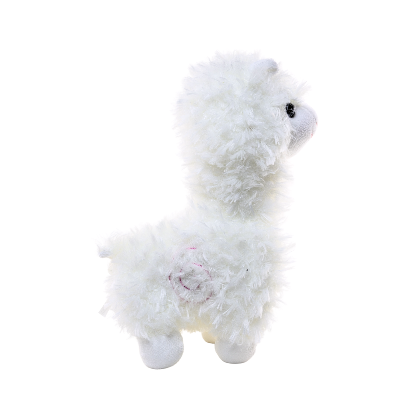 Peluche Llama Souvenir de Chile con Escudo Bordado Blanco