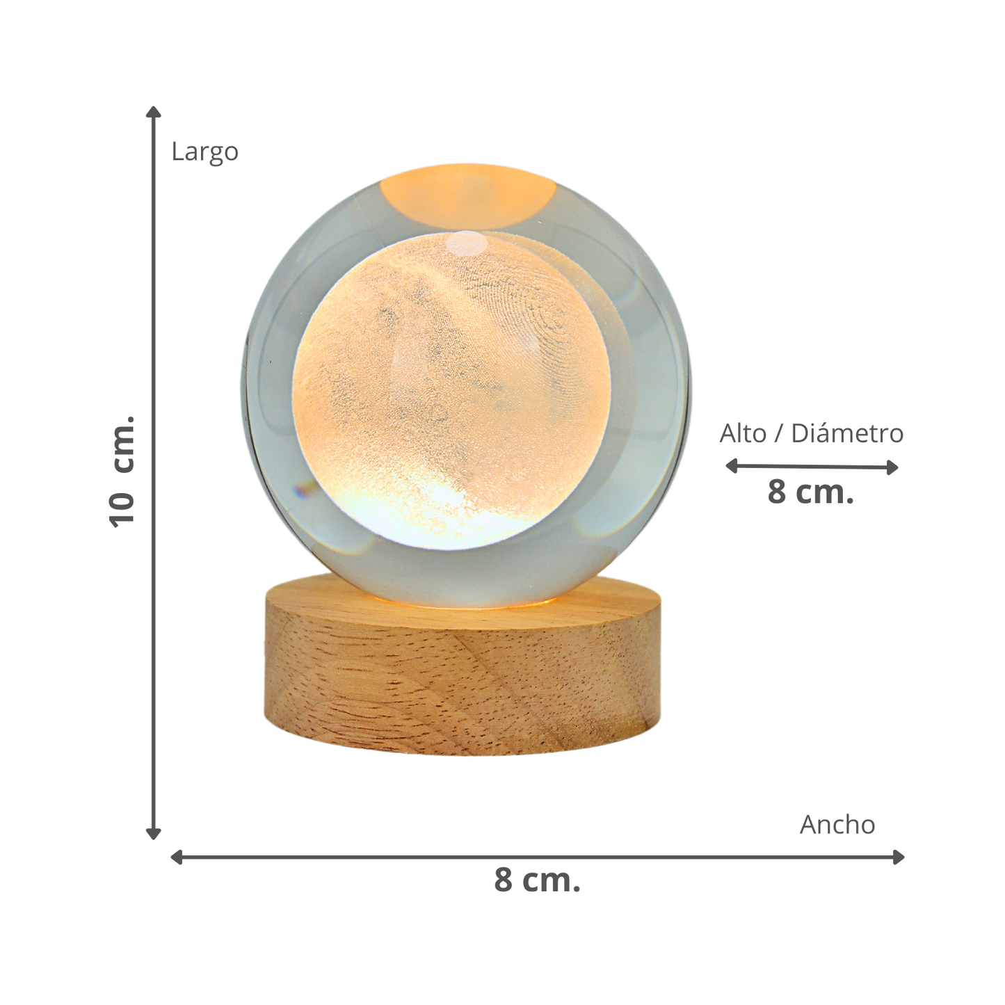 Embalaje Lampara Bola De Cristal LED Luna 30 Unidades
