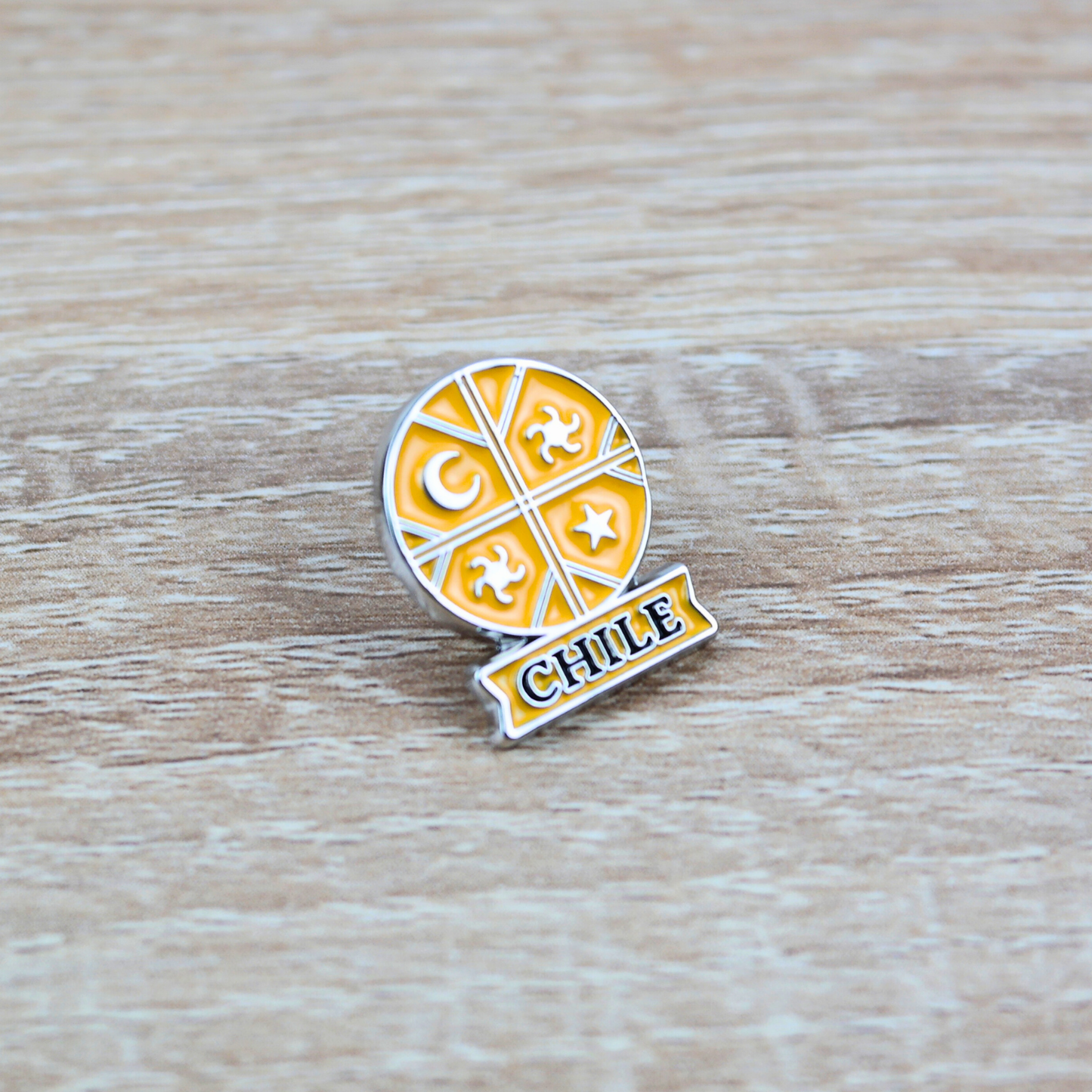 Pin Metálico Souvenir de Chile Kultrun Mapuche