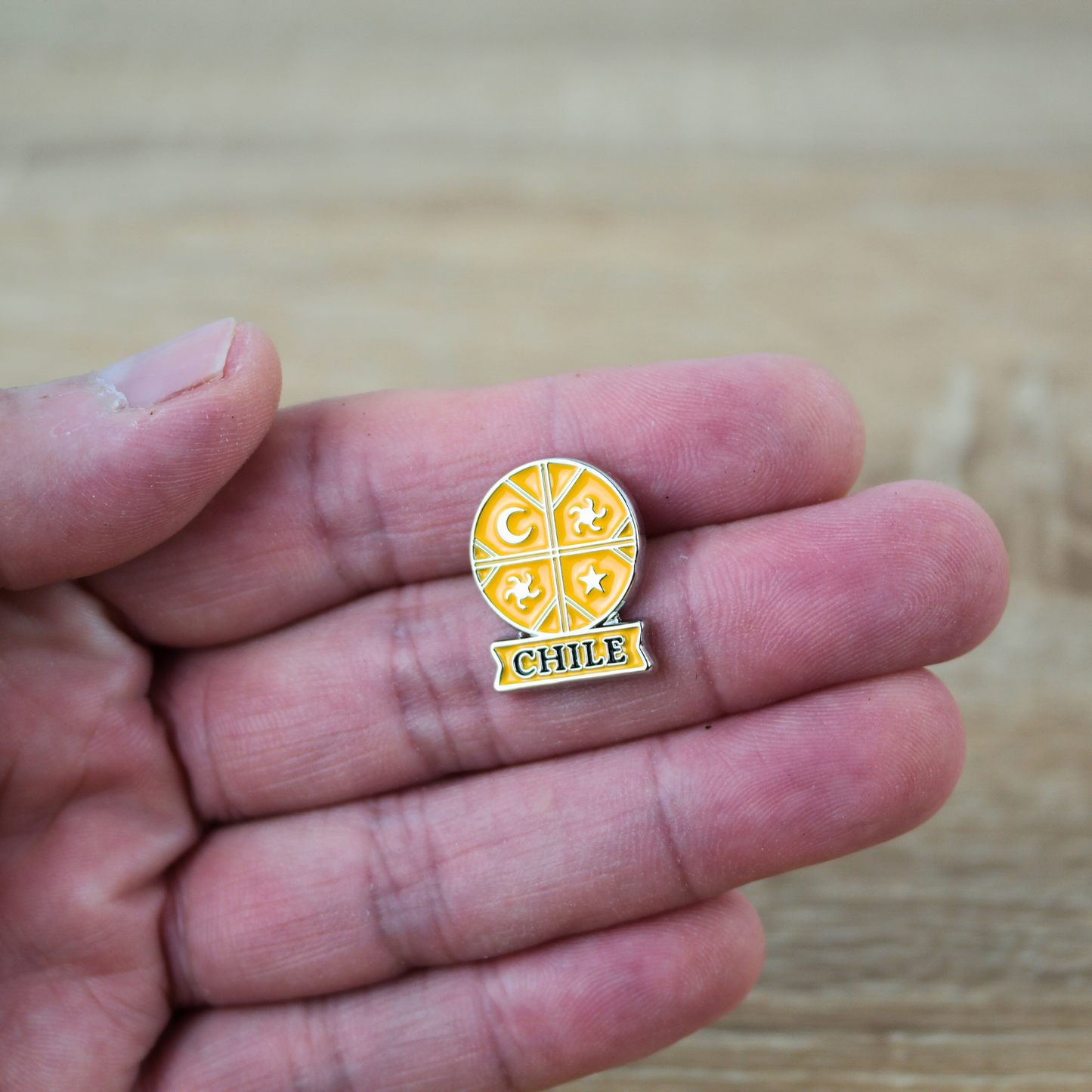 Pin Metálico Souvenir de Chile Kultrun Mapuche