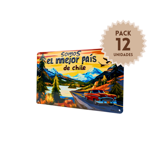 Pack 12 Cartel Metálico “Somos el Mejor País de Chile”