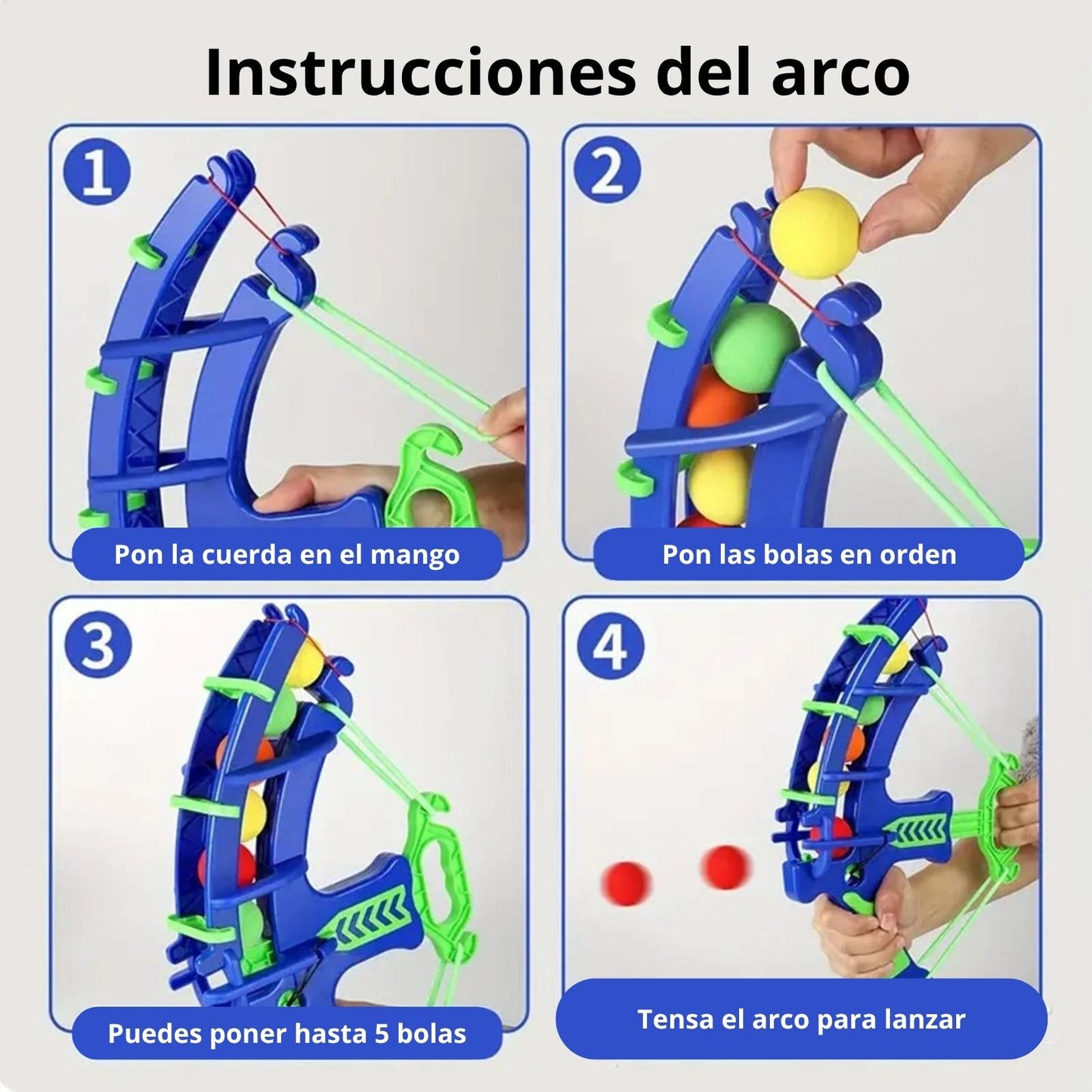 Juguete Arco Lanzador de Bolas Tiro al Blanco Morado