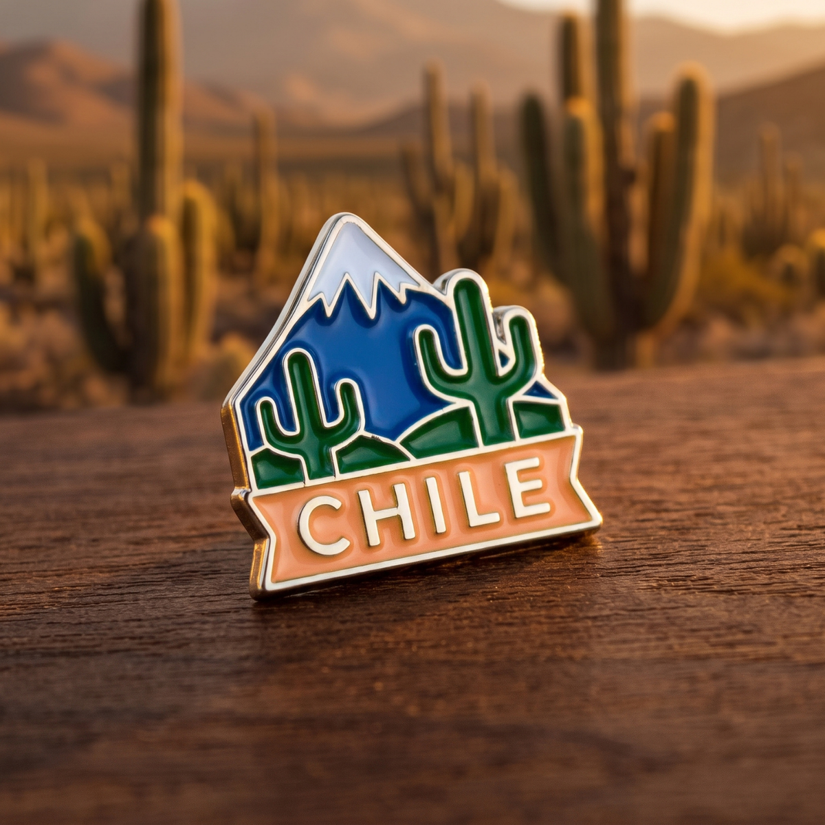 Pack 12 Pines Metal Souvenir Montañas Chile