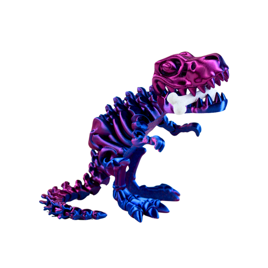 Juguete Dinosaurio T-Rex Tornasol Impresión 3D Morado