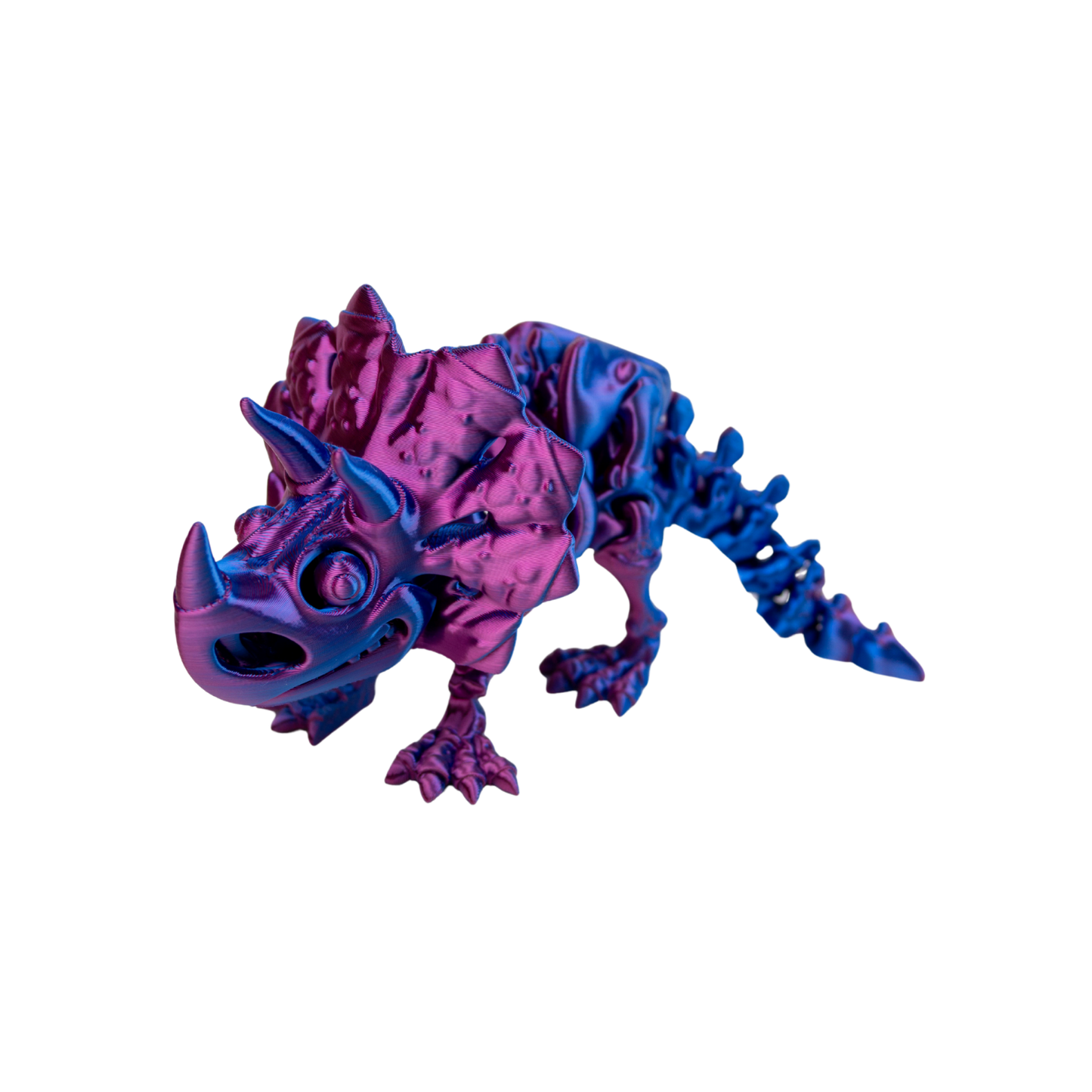 Juguete Dinosaurio Triceratops Tornasol Impresión 3D Morado