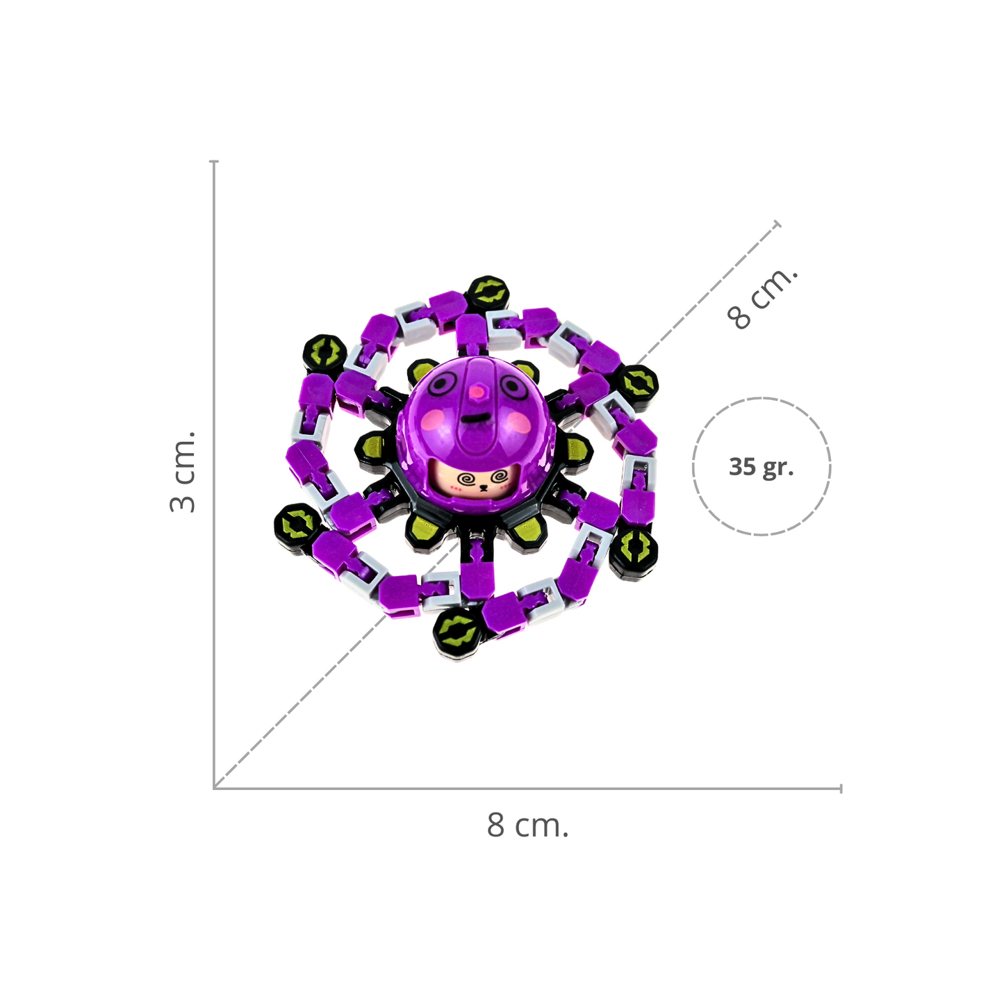 Juguete Fidget Spinner Transformable Antiestrés Morado