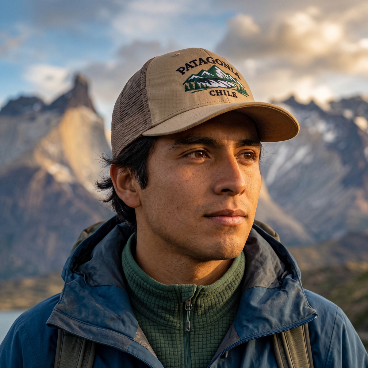 Pack 4 Jockey Trucker Bordado Patagonia Chile Beige