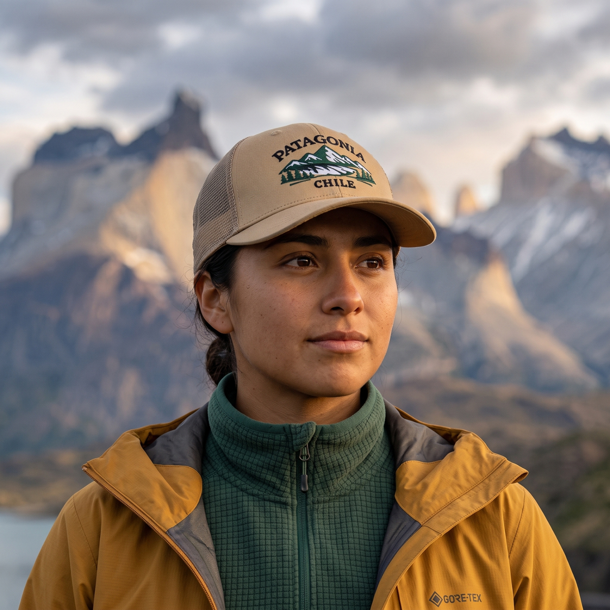 Pack 4 Jockey Trucker Bordado Patagonia Chile Beige