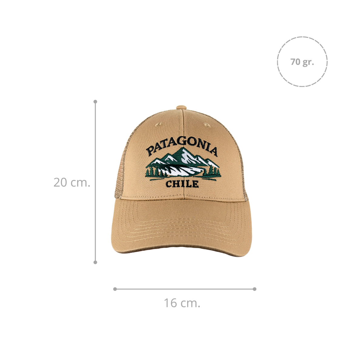 Pack 4 Jockey Trucker Bordado Patagonia Chile Beige