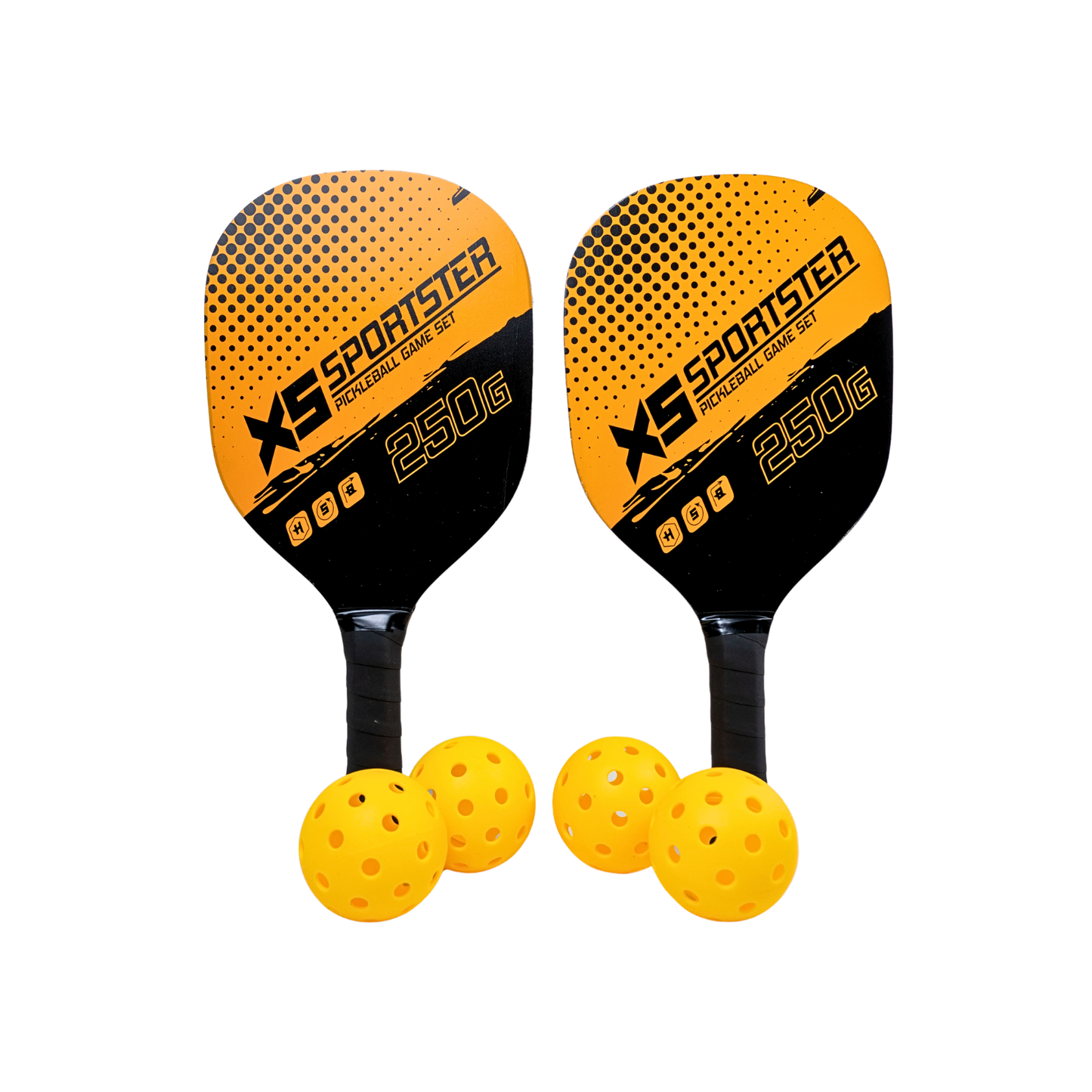 Set de Pickleball Combo 2 Paletas 4 Pelotas Playa Outdoor Amarillo