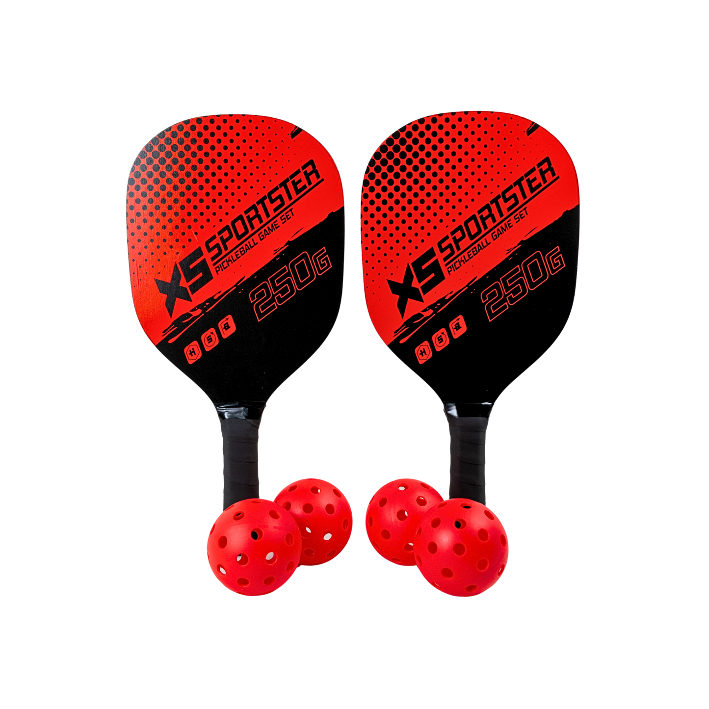 Set de Pickleball Combo 2 Paletas 4 Pelotas Playa Outdoor Rojo