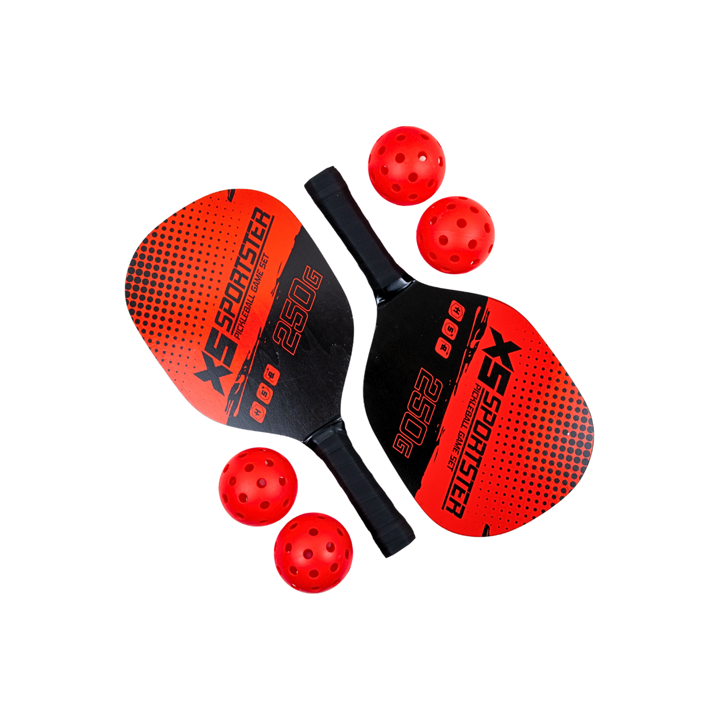 Set de Pickleball Combo 2 Paletas 4 Pelotas Playa Outdoor Rojo