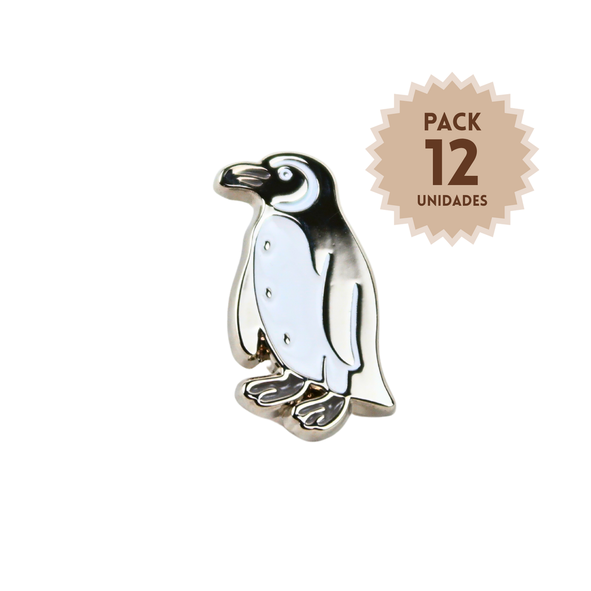 Pack 12 Pines Metal Souvenir Pingüinos