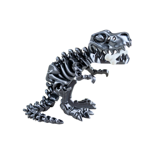 Juguete Dinosaurio T-Rex Tornasol Impresión 3D Plateado