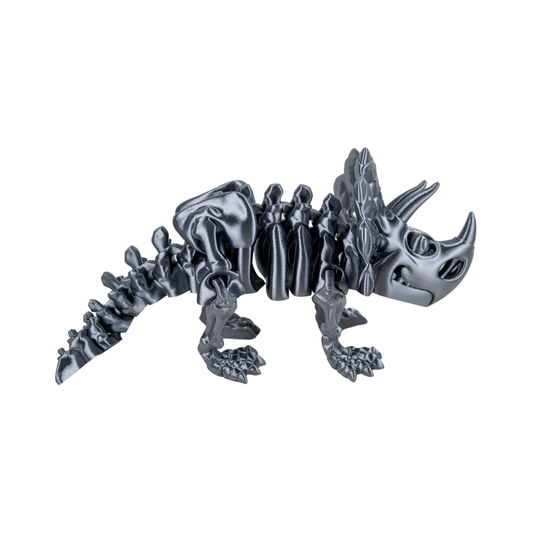Juguete Dinosaurio Triceratops Tornasol Impresión 3D Plateado