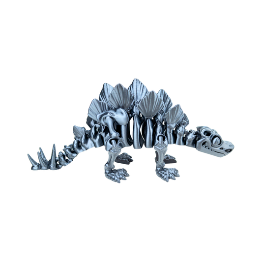 Juguete Dinosaurio Estegosaurio Tornasol Impresión 3D Plateado