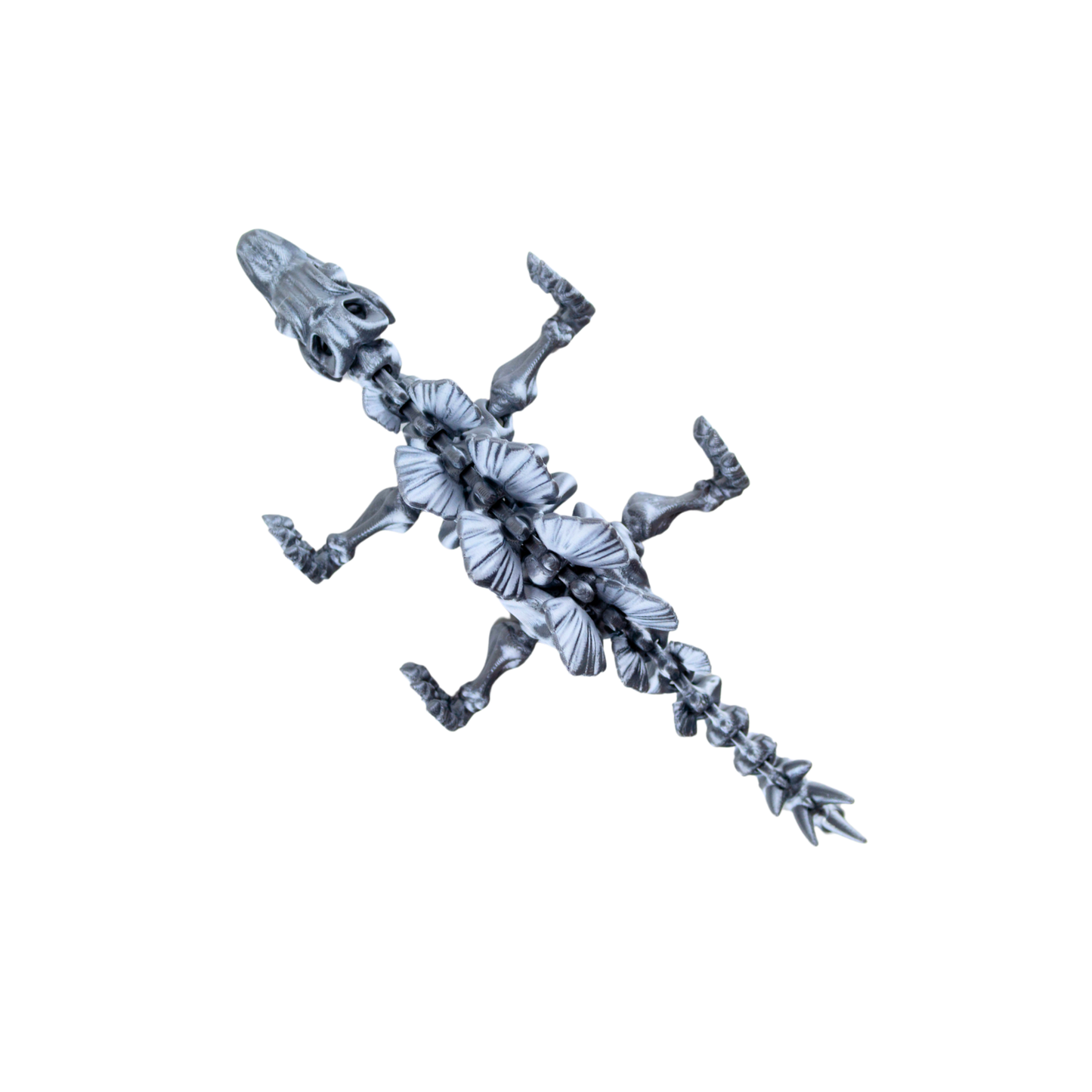 Juguete Dinosaurio Estegosaurio Tornasol Impresión 3D Plateado