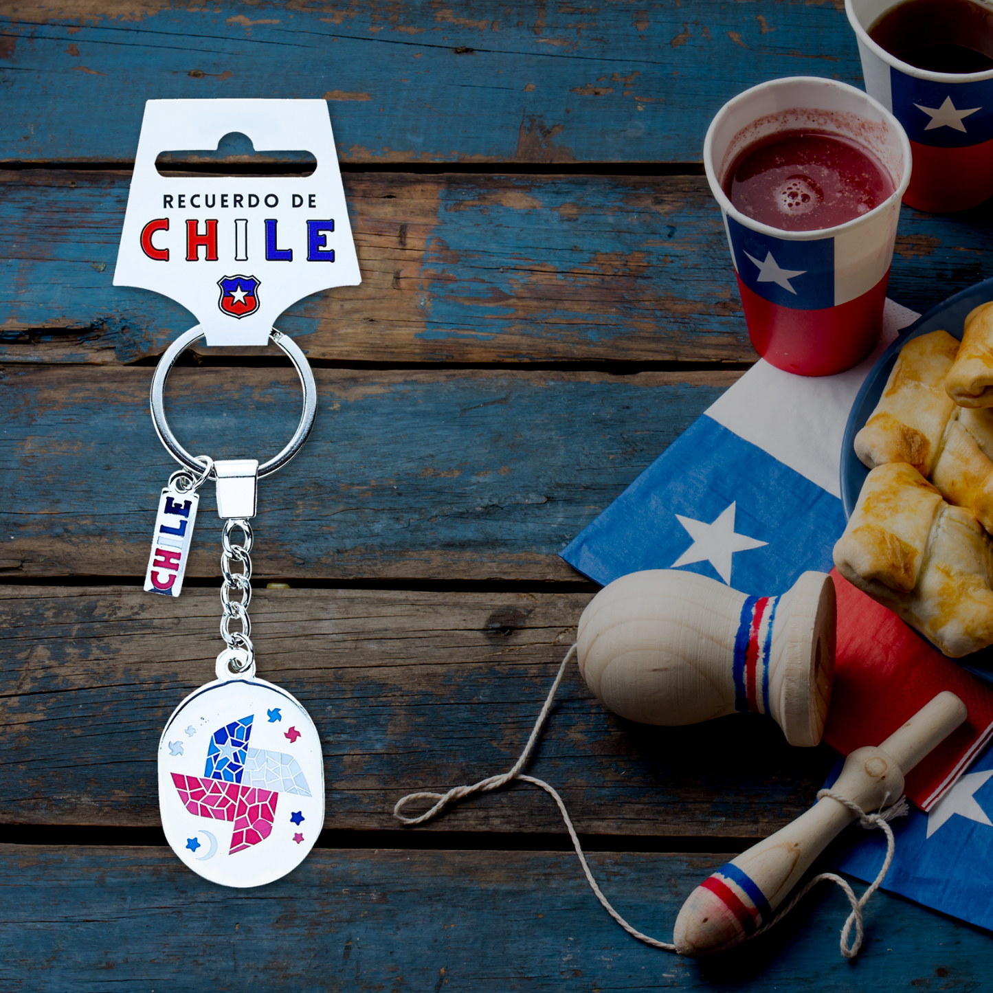 Llavero Metálico Mosaico Molino Bandera